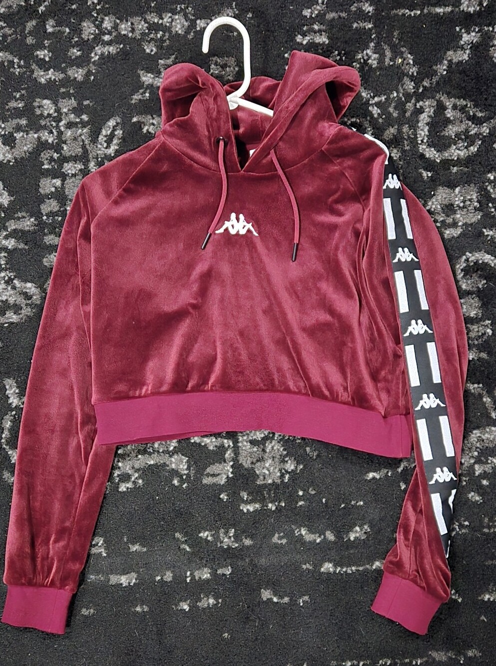 Kappa Suede Mahogany Cropped Hoodie